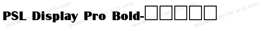 PSL Display Pro Bold字体转换